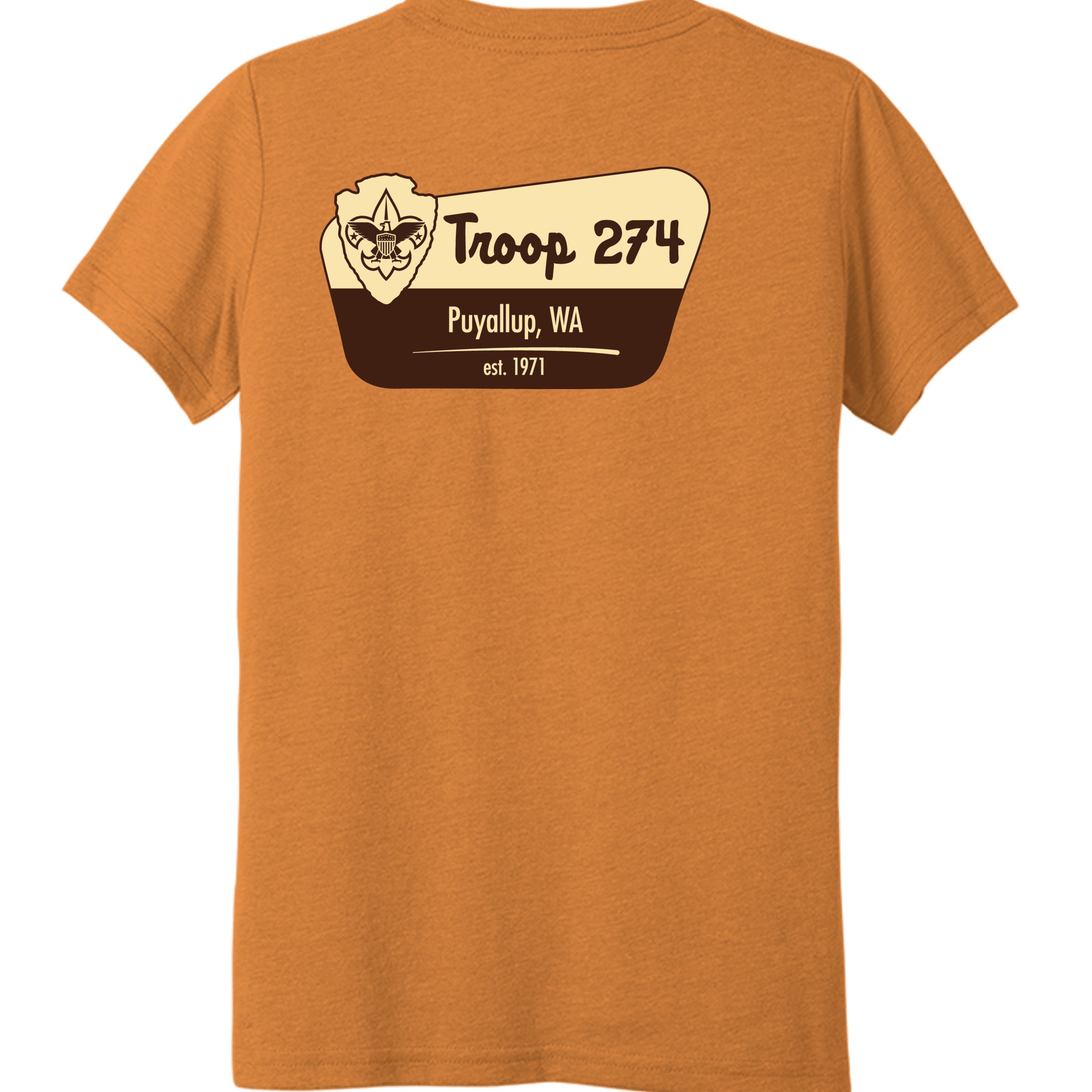 Orange Triblend - 3413Y - BACK
